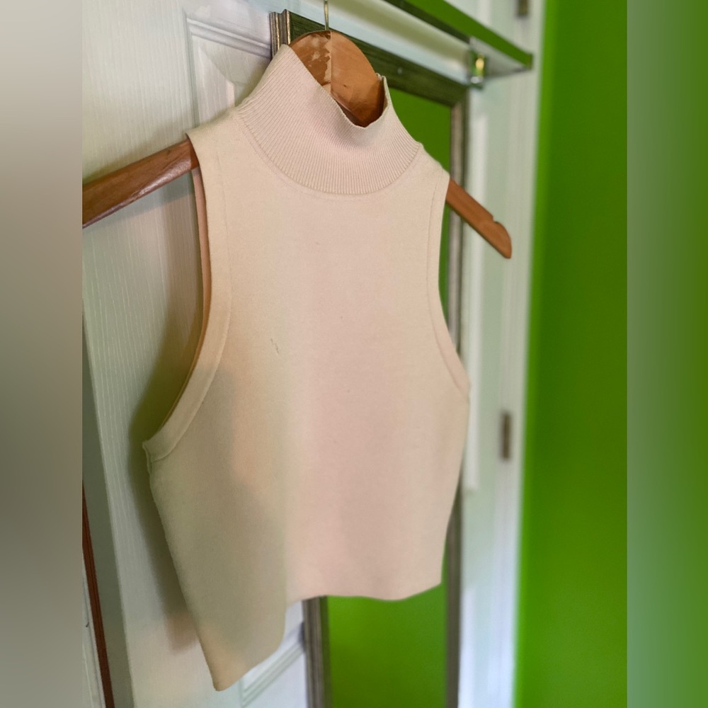 Cropped Beige Zara Top Sz Small